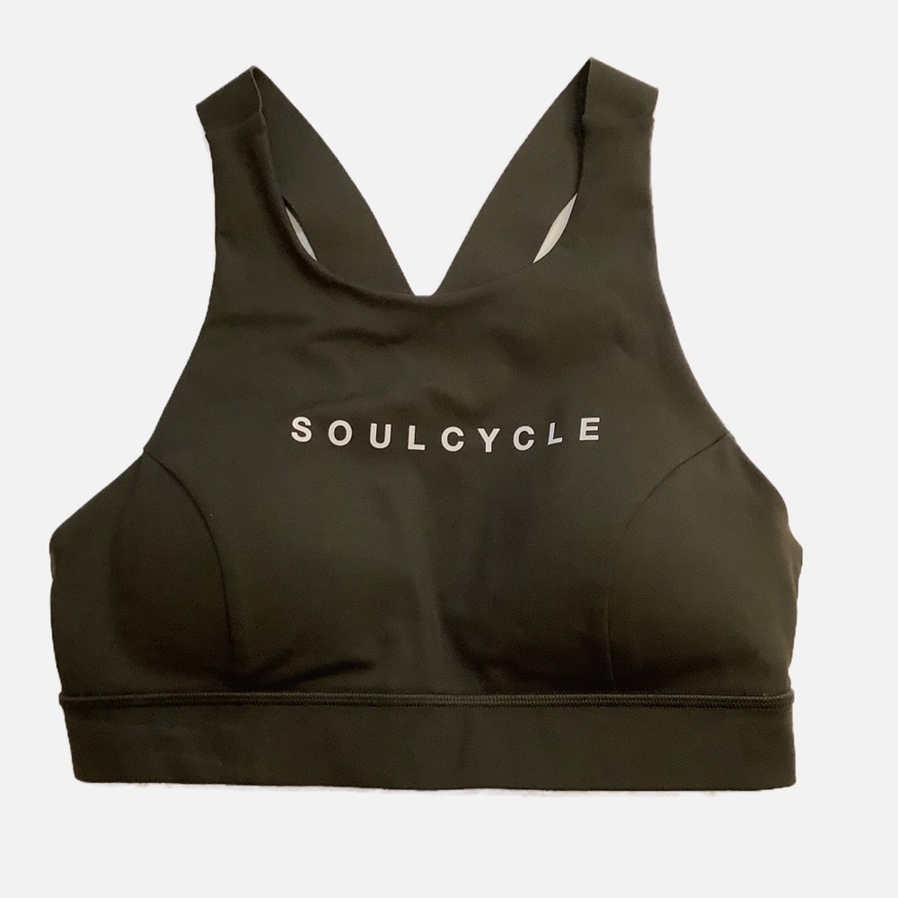 Lululemon x SoulCycle Olive Dark Green Fast and Free Bra Size 8 Nulux